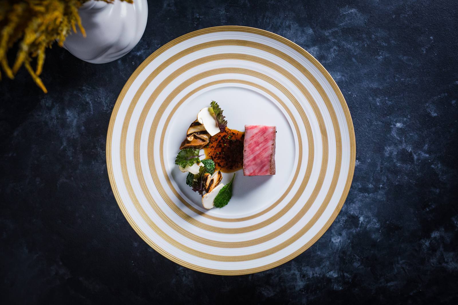 A plated course at Auro, Four Seasons Resort and Residences Napa Valley