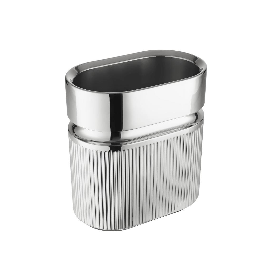 The Christofle Club 30 stainless steel champagne bucket with Art Deco fluting