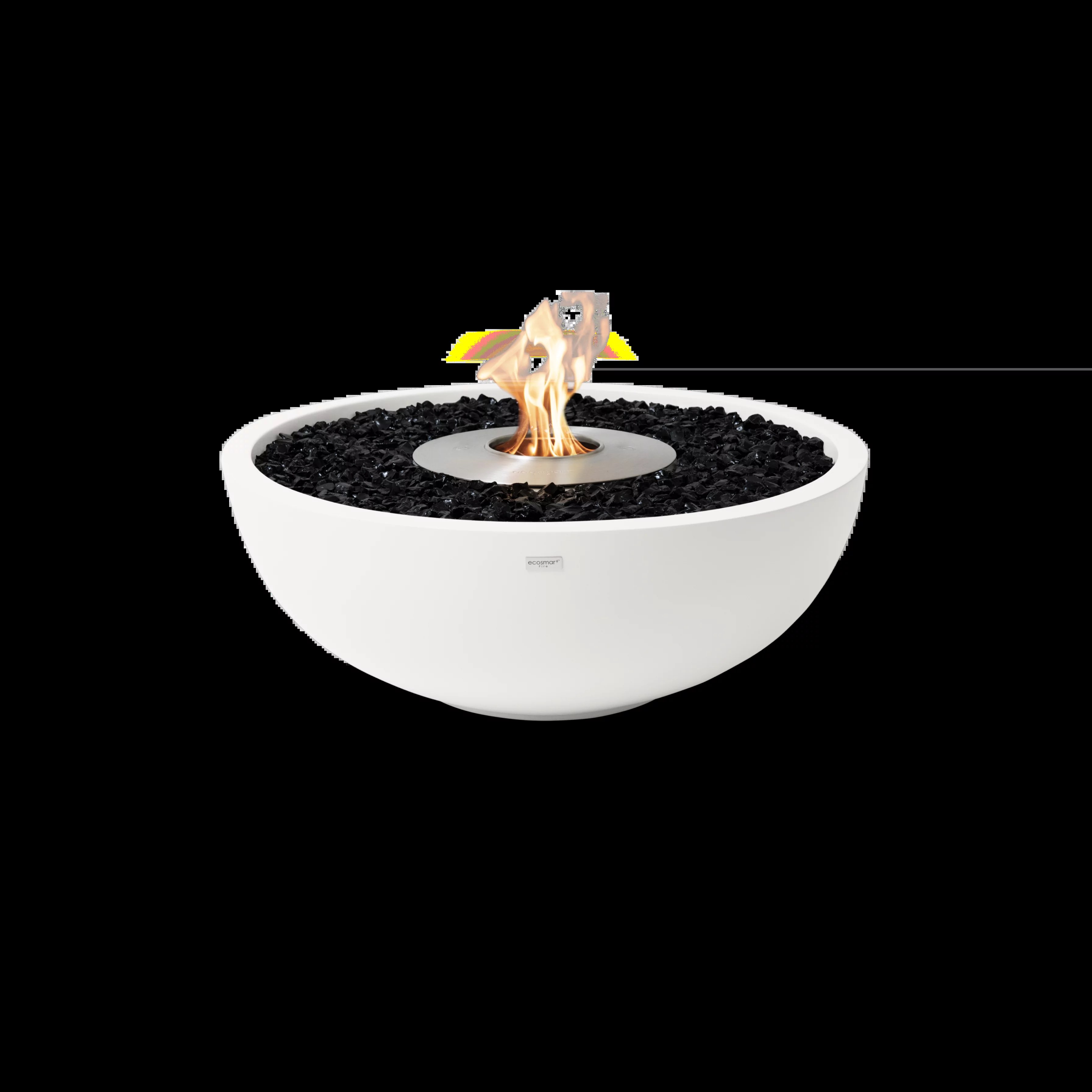EcoSmart Fire Mix 850 concrete fire pit bowl with flame