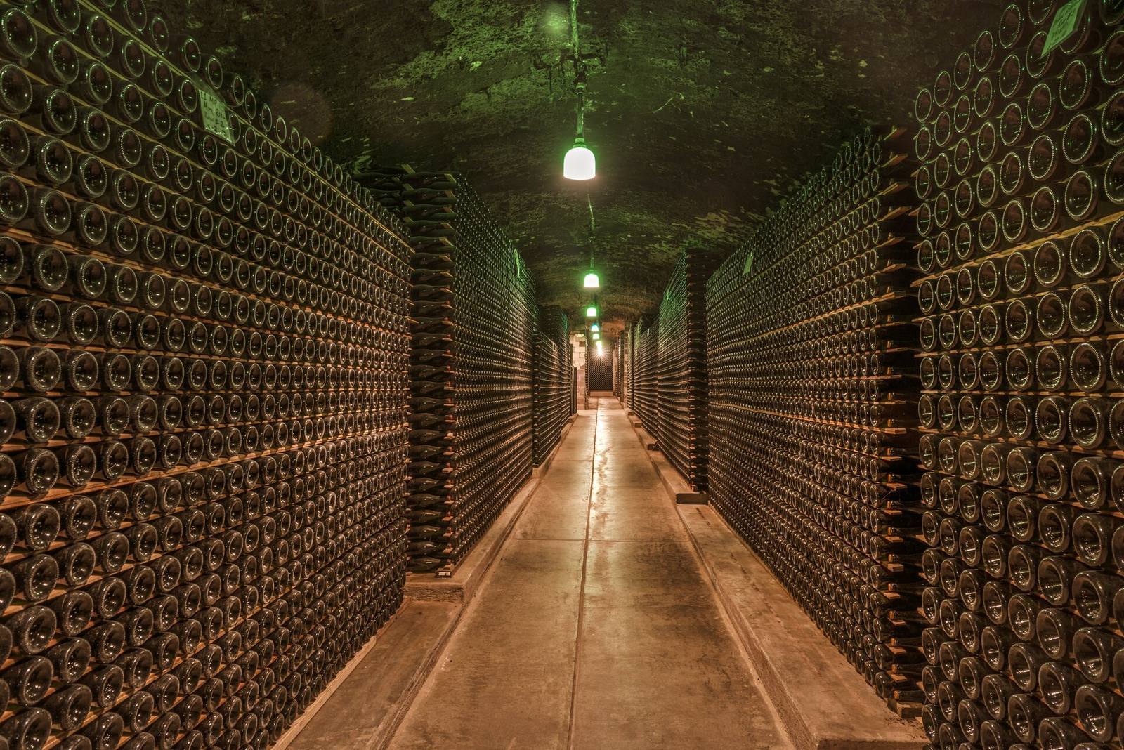 Bottles riddled in the historic caves at Schramsberg